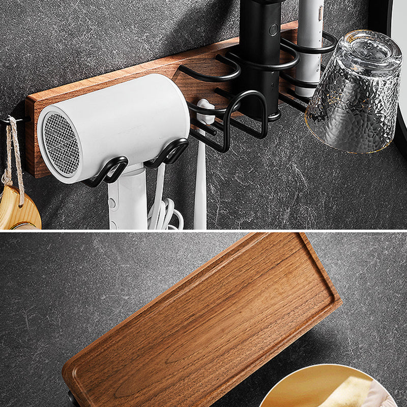 Skorter | 7-piece bathroom accessory set wood and metal bathroom accessory hardware set