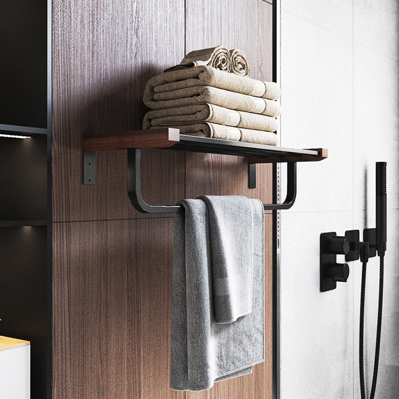 Skorter | 7-piece bathroom accessory set metal bath set with wood accents