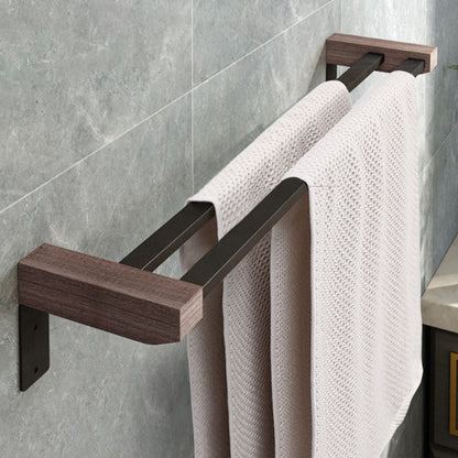 Skorter | 7-piece bathroom accessory set metal bath set with wood accents