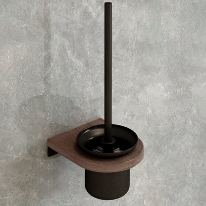 Skorter | 7-piece bathroom accessory set metal bath set with wood accents