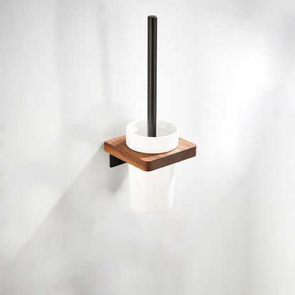 Skorter | 7-piece toilet accessory set made of solid wood and metal