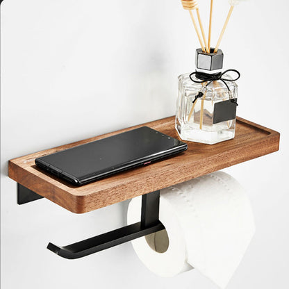 Skorter | 7-piece toilet accessory set made of solid wood and metal