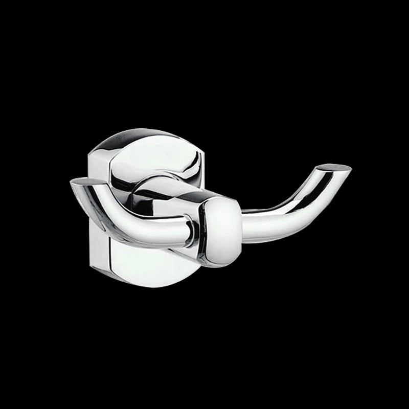 Skorter | Contemporary Bathroom Accessories Hardware Set in Silver Metal