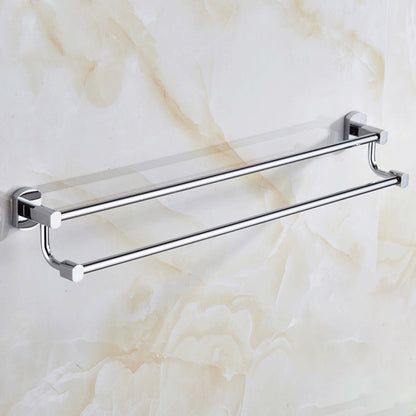 Skorter | Contemporary Bathroom Accessories Hardware Set in Silver Metal