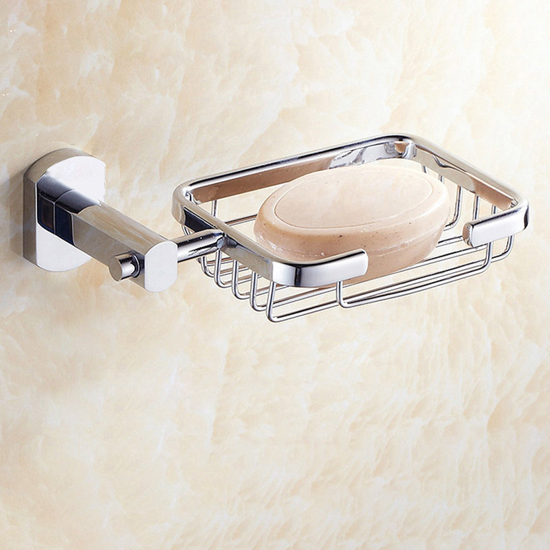 Skorter | Contemporary Bathroom Accessories Hardware Set in Silver Metal