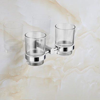 Skorter | Contemporary Bathroom Accessories Hardware Set made of silver metal