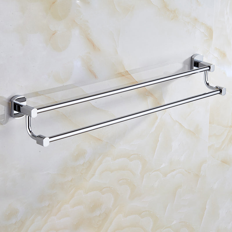 Skorter | Contemporary Bathroom Accessories Hardware Set in Silver Metal