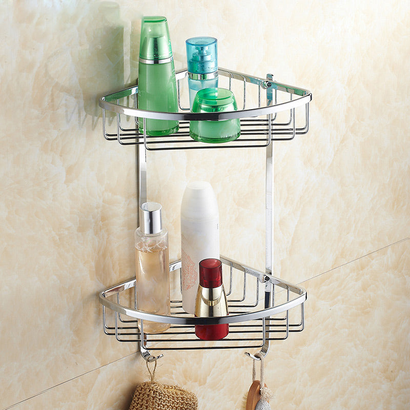 Skorter | Contemporary Bathroom Accessories Hardware Set in Silver Metal