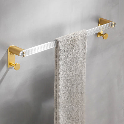 Skorter | Bathroom Accessories Set in Gold Metal and Acrylic Bathroom Accessories Set