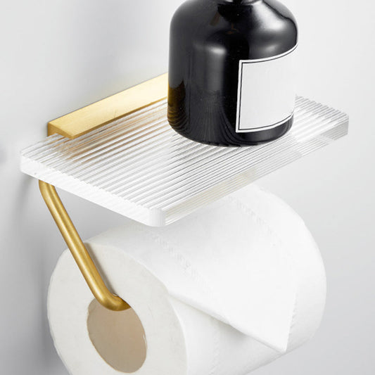 Skorter | Bathroom Accessories Set in Gold Metal and Acrylic Bathroom Accessories Set