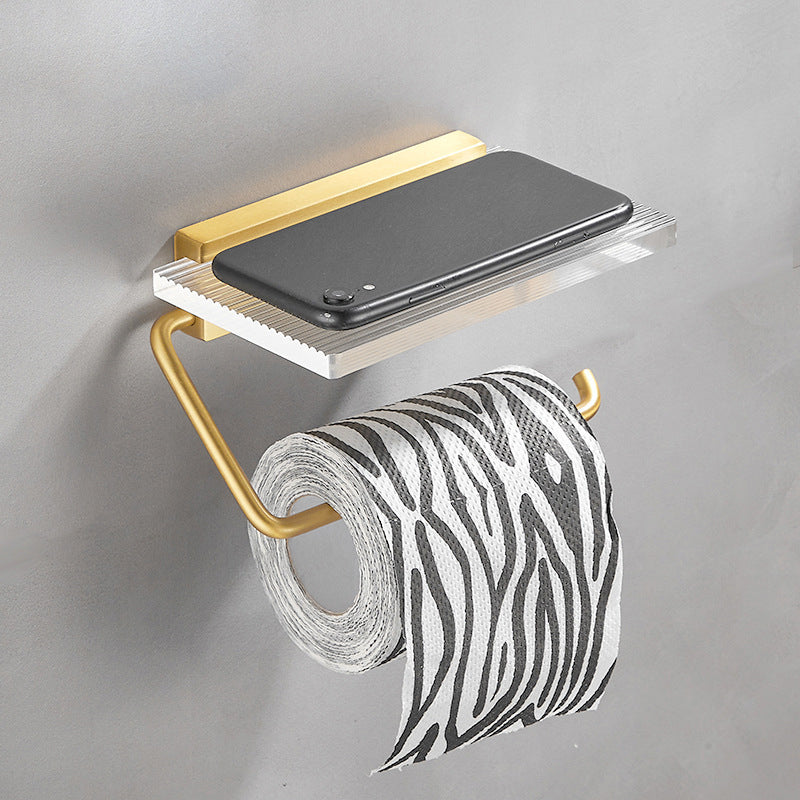 Skorter | Bathroom Accessories Set in Gold Metal and Acrylic Bathroom Accessories Set