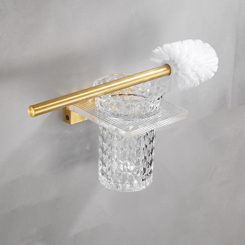 Skorter | Bathroom Accessories Set in Gold Metal and Acrylic Bathroom Accessories Set