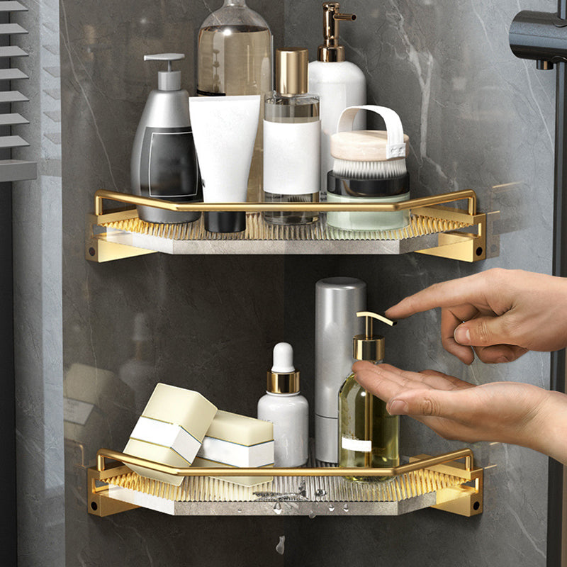 Skorter | Bathroom Accessories Set in Gold Metal and Acrylic Bathroom Accessories Set