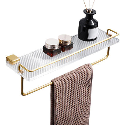 Skorter | Bathroom Accessories Set in Gold Metal and Acrylic Bathroom Accessories Set