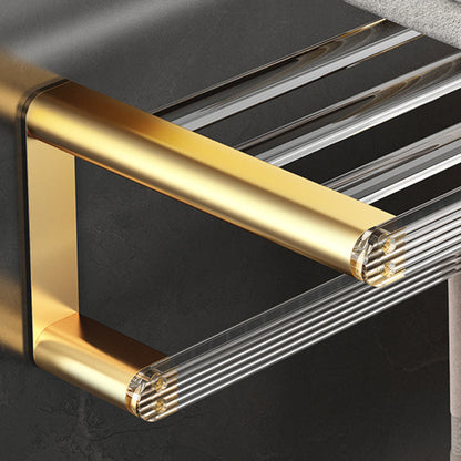 Skorter | Bathroom Accessories Set in Gold Metal and Acrylic Bathroom Accessories Set