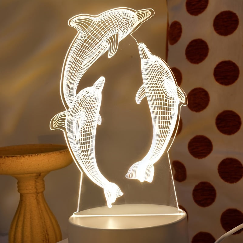 Skorter | GeoDolphin - Modern 3D Illusion Table Lamp