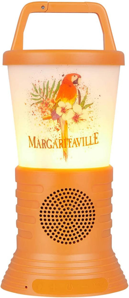 Skorter | Margaritaville Light The Way Lantern Wireless Speaker with 3 Colorful LED Light Modes, Waterproof Bluetooth Speaker, 5 Hours Playtime, Table Lamp Outdoor Speaker with True Wireless Pairing