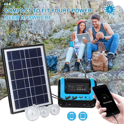 Skørter | Portable solar generator with flashlight for home use camping emergency