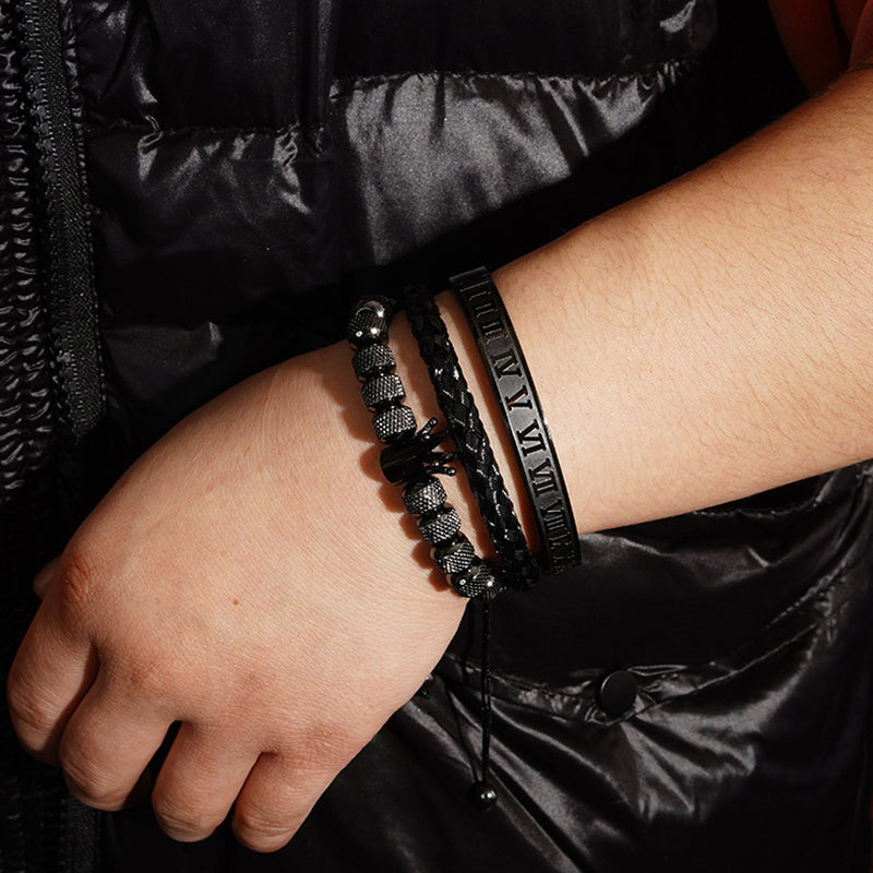 Skorter | Crown Braided Letter Bracelet