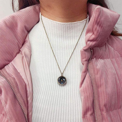 Skorter | Dubbelsidigt halsband med galax i glas