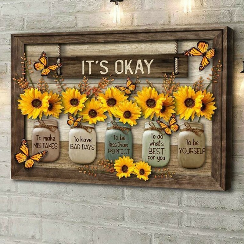 Skorter | Butterfly Sunflower Wall Art