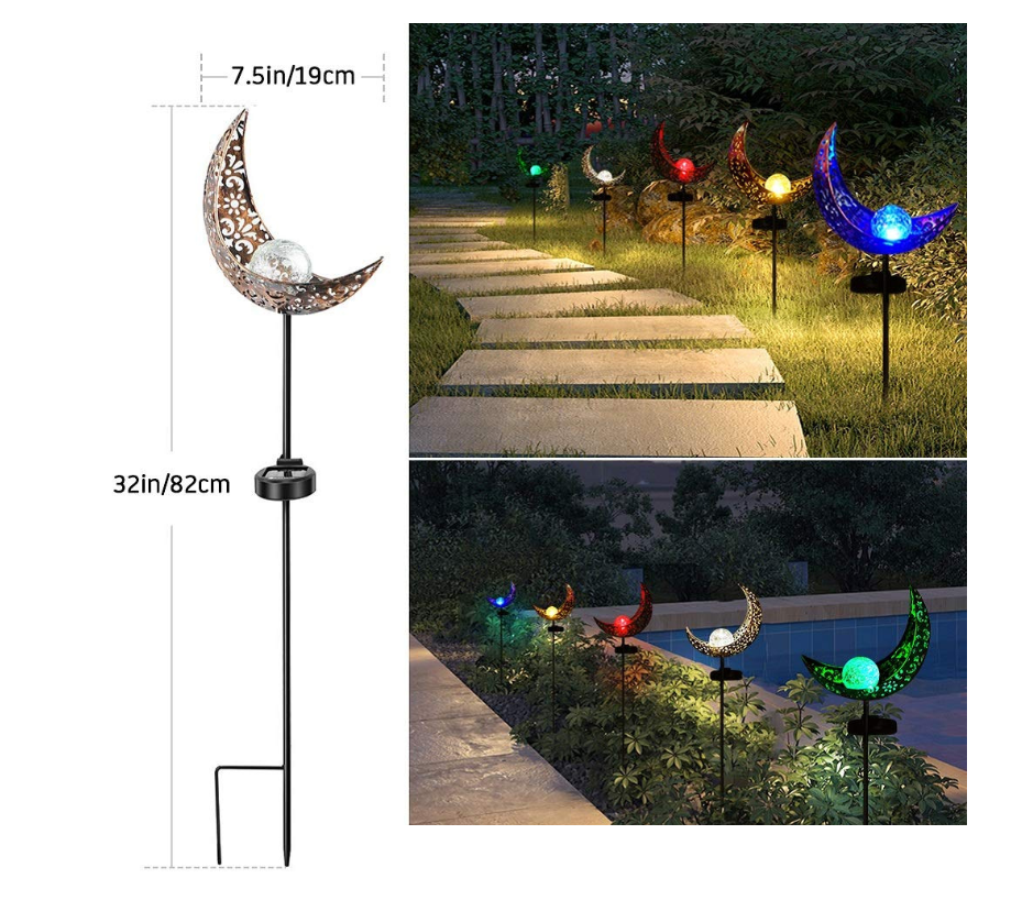 Skorter | Solar Garden Light made of Metal – Waterproof LED Design in Moon, Flame, Sun or Star Shape