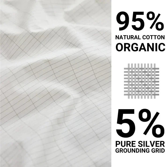Skorter | Fitted Organic Earthing Grounding Sheet Bed - Earthing Mattress Cover with Silver Weave Technology