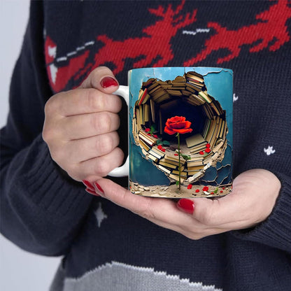 skorter | 3d Floral Book Shelf Rissloch Coffee Mug