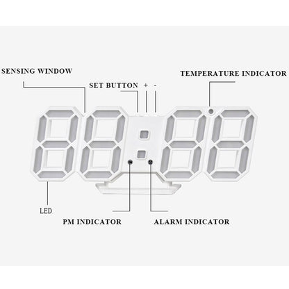 Skorter | LED-Digital Wall Clock - Temperature and Alarm