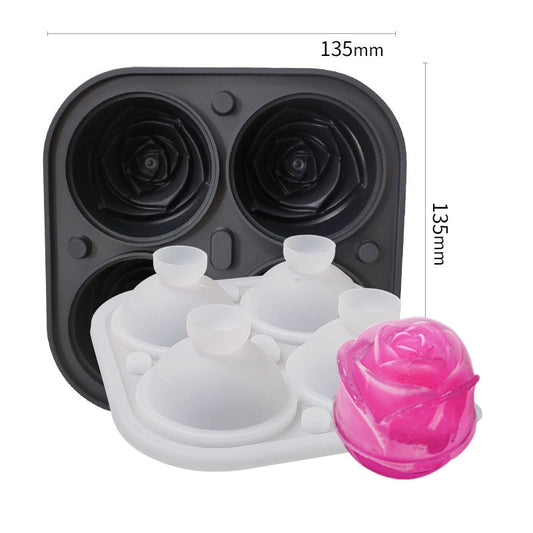 skorter | 4-Fold Large Rose Ice Cube Mold