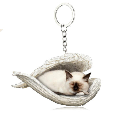 Skorter | Acrylic Cat Angel Keychain