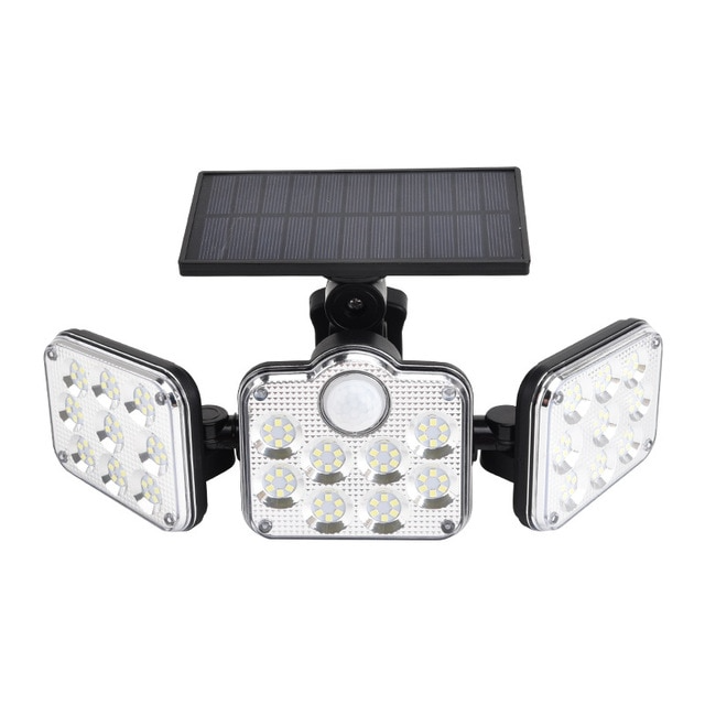 Skorter | Solar LED floodlight with motion sensor – 3-beam outdoor lighting for garden, yard, and garage
