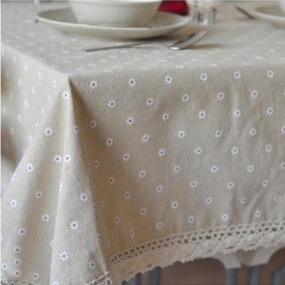 Skorter | Daisy Print Cotton Linen Tablecloth
