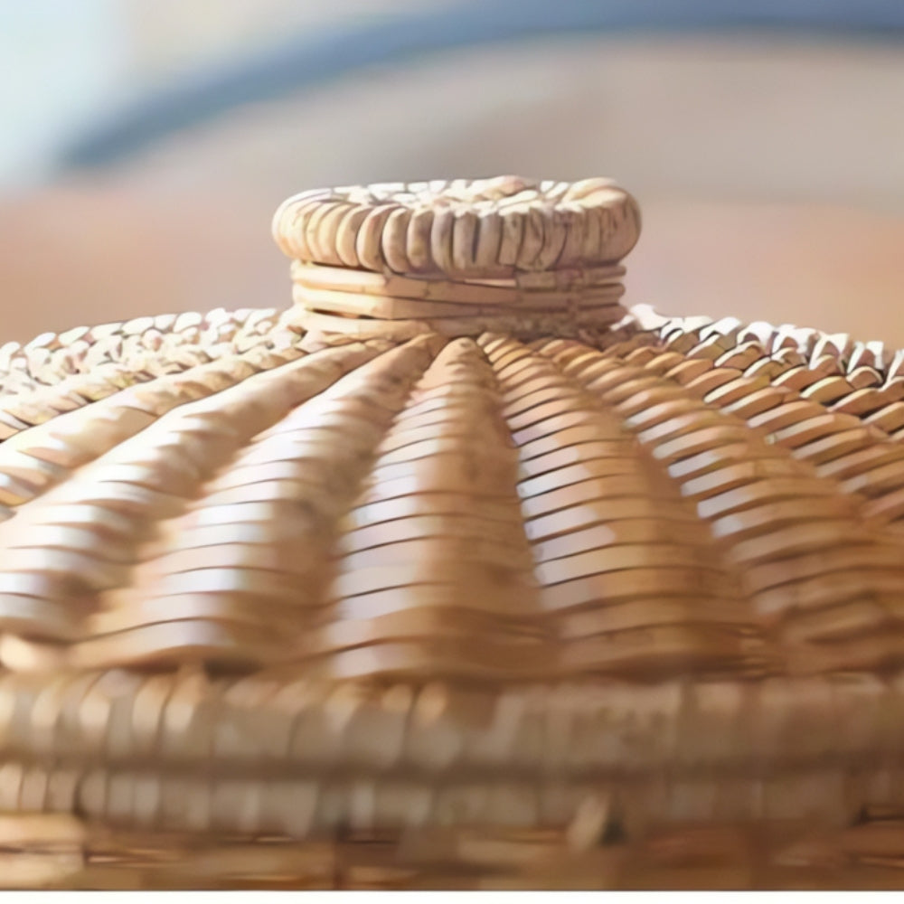 Skorter | Dome-Shaped Knitted Rattan Basket with Lid