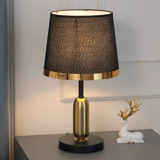 Skorter | Lumivara Modern Black Fabric Table Lamp – Elegant Home Lighting