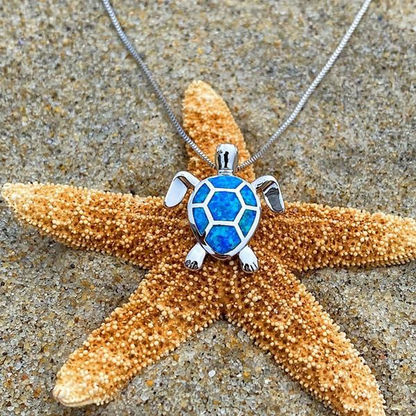 Skorter | Blue Opal Sea Turtle Necklace