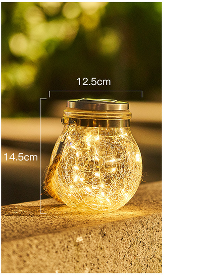 Skorter | Solar LED Lantern in Glass – Decorative Garden Lighting with Wire Lights and Carry Handle
