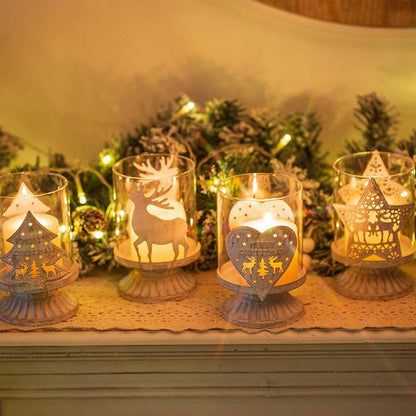 Skorter | 4-piece vintage antique pillar candlestick set