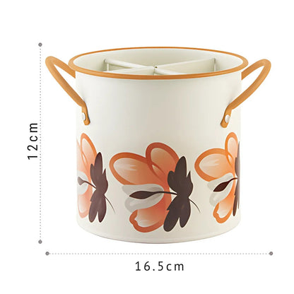 Skorter | Floral Utensil Storage Basket with Divider Lid