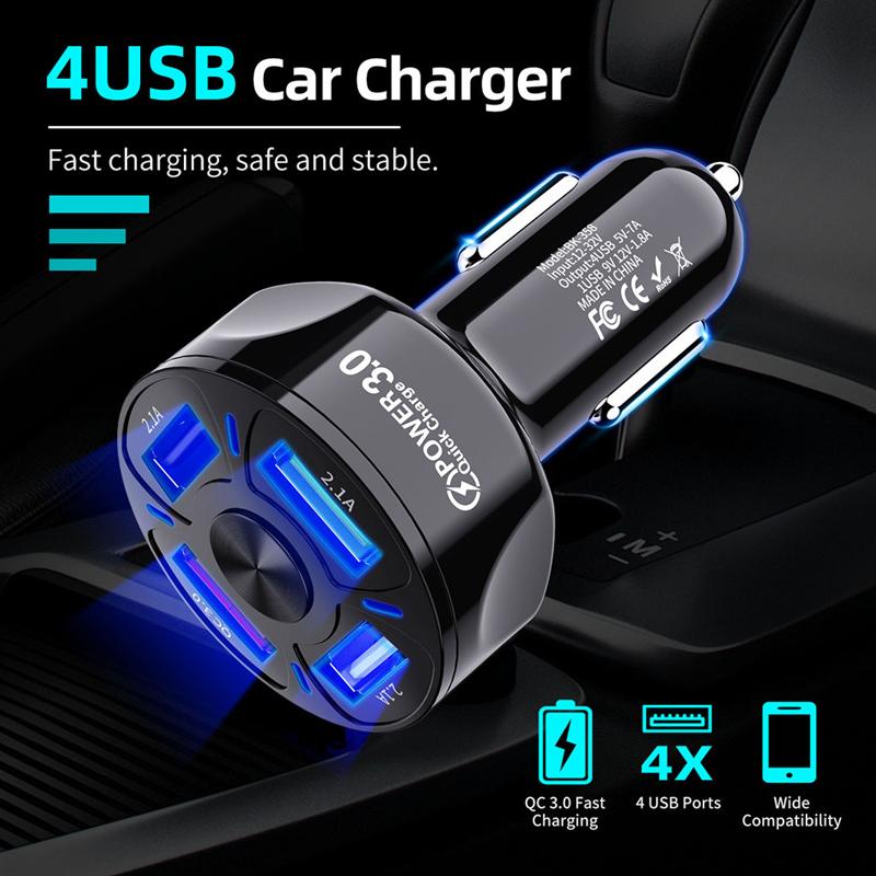 Skorter | 4 Ports USB Car Charger Fast Charging