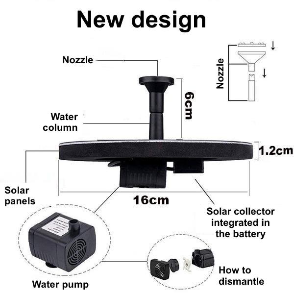 Skorter | Solar Bionic Fountain for Gardens Birth Bath for Floor / Ground