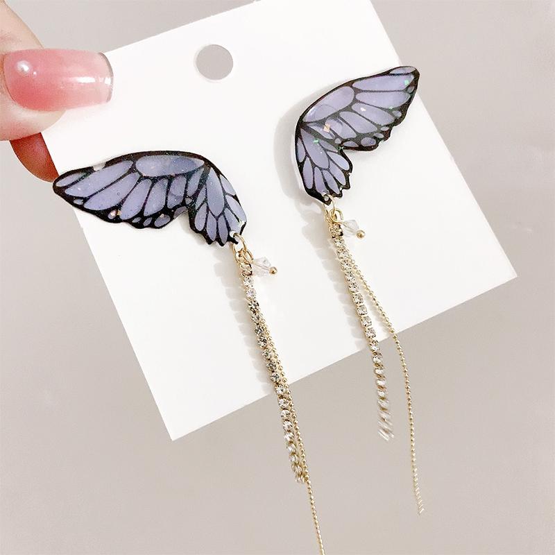 Skorter | Butterfly Fringe Long Earrings