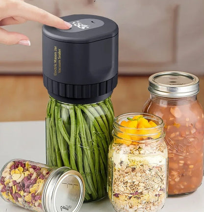 Skorter | Cordless Mason Jar Vacuum Sealer Kit – Wide Mouth Food Preservation System with Airtight Electric Seal
