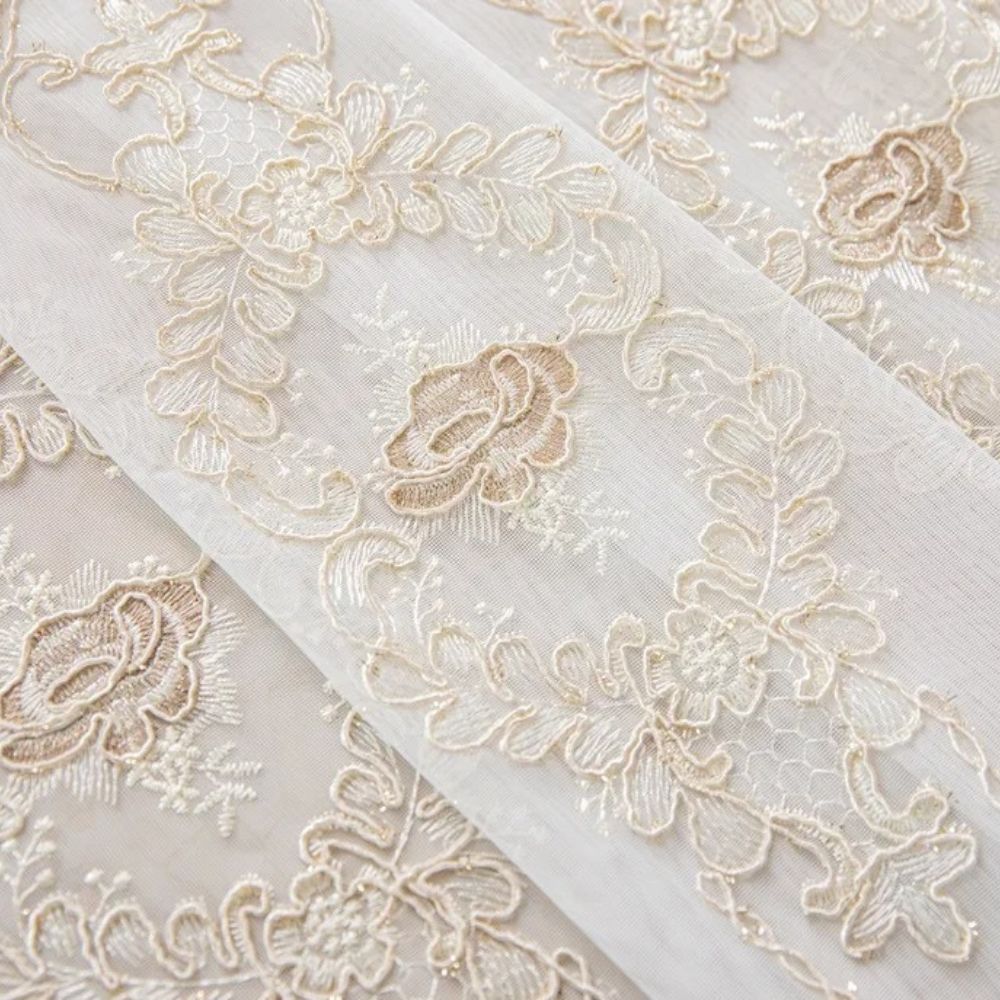 Skorter | Elyvia Embroidered Classic Sheer Lace Curtain