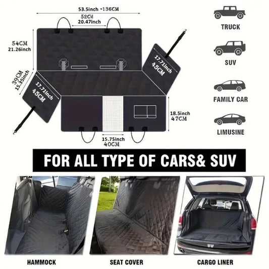 Skorter | Dog Car Seat with Hard Bottom & Back Seat Extender for Travel | Car Seat Protection for Large Dogs