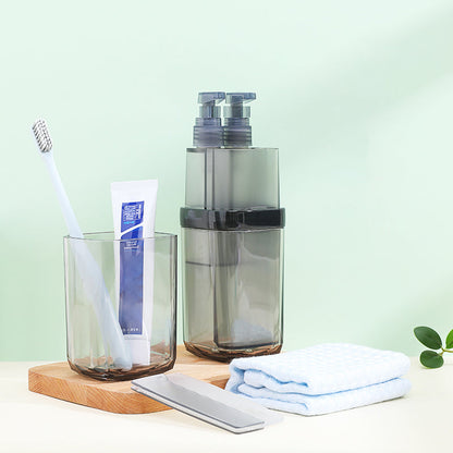 Skorter | 8-in-1 Portable Sub-Bottle, with 2 Cups, 2 Travel Bottles, Soft Toothbrush, Foldable Comb, Toothpaste & Towel