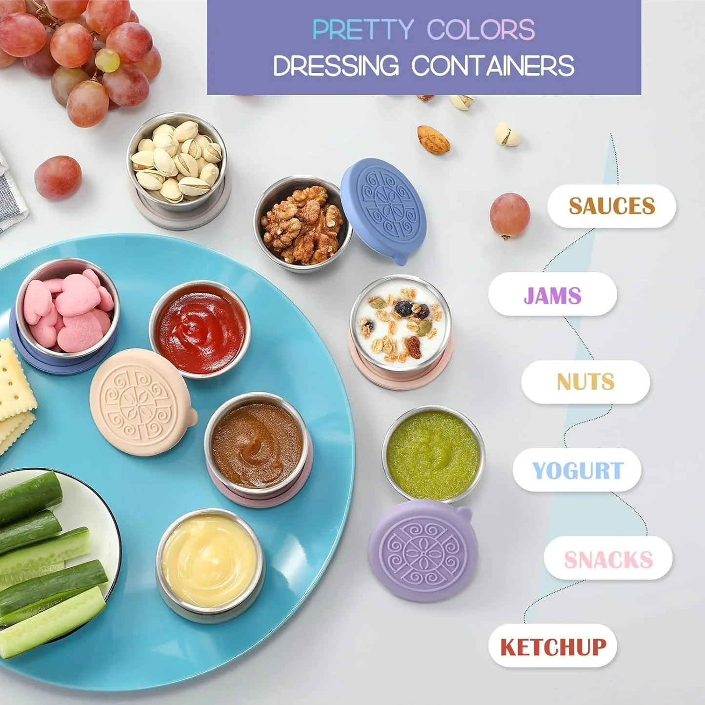 Skorter | Airtight Stainless Steel Sauce Containers (Set of 6)