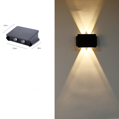 Skorter | Modern LED outdoor wall light with up & down light – Waterproof wall lamp for house facade and entrance area