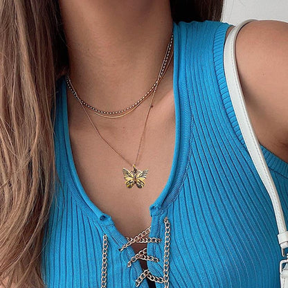 Skorter | Butterfly Initial "A" Necklace