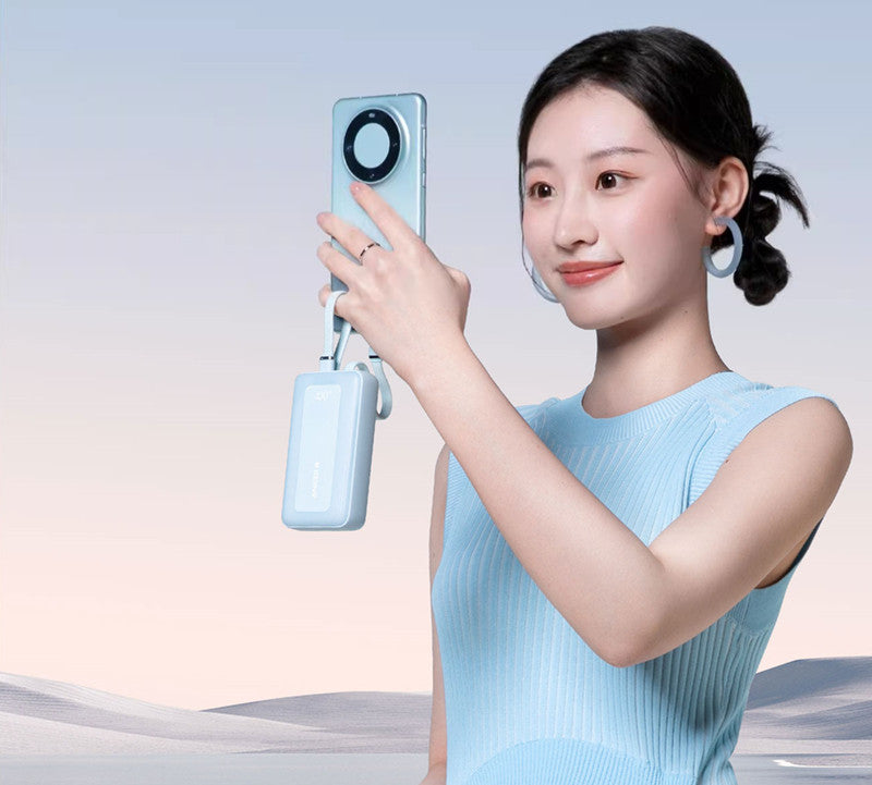 Skorter | 2024 New Fast-Charging Power Bank, 20,000mAh High Capacity with Built-In Cable